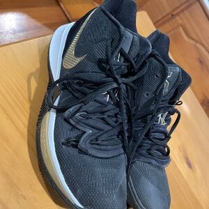 Kyrie 5 Black and Gold Athletic Shoes